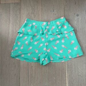 Forever 21 pastel ruffle ice cream milkshake print shorts medium fun retro